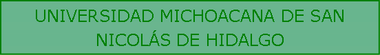 Cuadro de texto: UNIVERSIDAD MICHOACANA DE SAN NICOLS DE HIDALGO                                                       